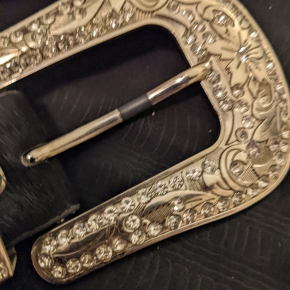 Rhinestone Hip Belt beautiful bling thick waist belt hide chunky sparkly studs - Picture 7 of 16